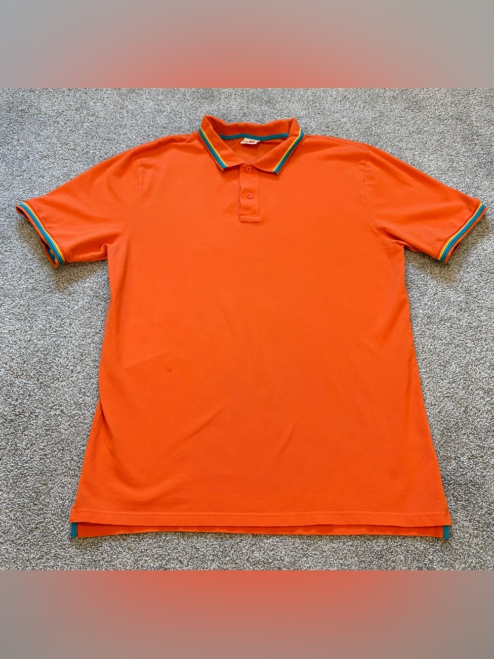 Sundek Bright Orange Polo with Blue Trim